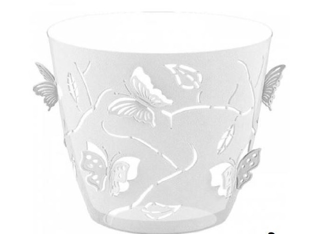 Горшок для цветов Butterflies со вставкой с дренажными отверстиями для орхидей 1,4 л круглый прозрач